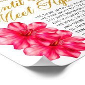 Poster Élégant poème commémoratif des funérailles florale (Coin)