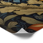 Poster Élégant poulet William Morris Inspiré Floral (Coin)