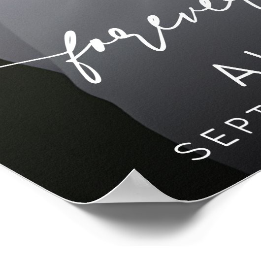 Poster Elégant Pour Toujours Dans Nos Coeurs Script Photo (Coin)