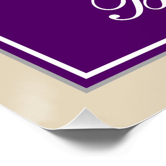 Poster Elégant, pourpre, Faux Gold 41ème anniversaire + N (Coin)