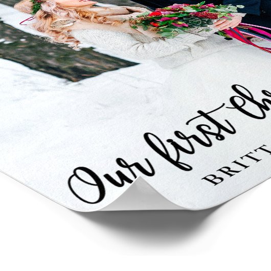 Poster Élégant premier Noël en tant que M. et Mme. (Coin)