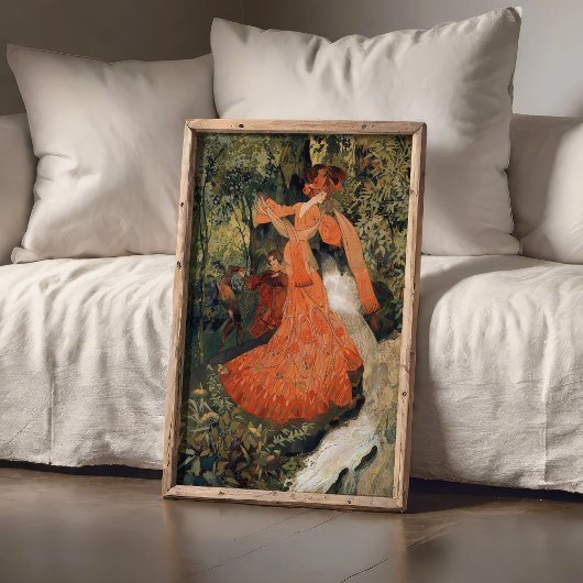 Poster Élégant près d'une source, Vintage
