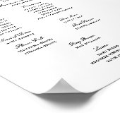 Poster Élégant programme de mariage de script à l'intérie (Coin)