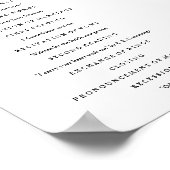 Poster Élégant programme de mariage de script à l'intérie (Coin)