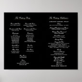 Poster Élégant programme de mariage de script à l'intérie (Devant)