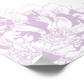 Poster Elégant Purple Gold Floral Peony Mariage Siège (Coin)