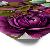 Poster Élégant Purple Rose Floral 70e anniversaire (Coin)