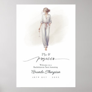 Poster Élégant pyjama et prosecco : Bienvenue à la soirée