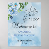 Poster Élégant quelque chose Fête des mariées Florale Ble (Devant)