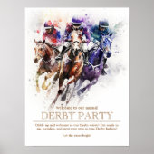 Poster Élégant Race Horse Derby Party équestre (Devant)