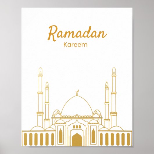 Poster Elegant Ramadan Kareem Mosque Wall Art (Devant)