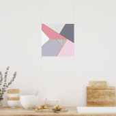 Poster Élégant rayures géométriques pastel pois (Cuisine)