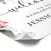 Poster Elegant Red Poinsettia DÎNER DE REHERSAL Bienvenue (Coin)