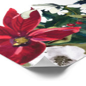 Poster Elegant Red Poinsettia REHEARSAL DINNER Welcome (Coin)