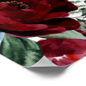 Poster Élégant Red Roses Unplugged Ceremony Mariage (Coin)