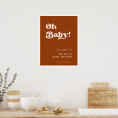 Poster Élégant rétro Burnt Orange Oh Baby (Cuisine)