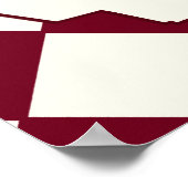 Poster Elegant Retro Checkered Burgundy Wedding Welcome (Coin)