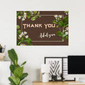 Poster Élégant Retro Floral Nom personnalisé Texte Cadeau (Bureau à domicile)