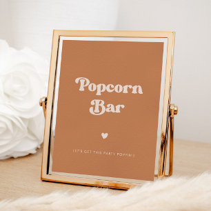 Poster Élégant rétro sucre Brown Mariage Plaque de bar Po