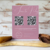 Poster Élégant rose 2 QR code féminin numérisation à paye