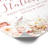 Poster Élégant Rose Dusty Floral Bridal (Coin)