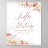 Poster Élégant Rose Dusty Floral Bridal (Devant)