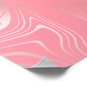 Poster Elégant rose élégant en marbre doré rose (Coin)