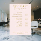 Poster Elégant rose et beige-or, Salon Prix