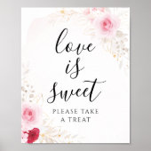 Poster Élégant rose et rouge Fête des mariées Florale (Devant)