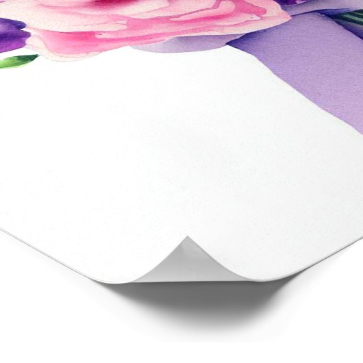 Poster Élégant rose et violet, Bouquet des participants ( (Coin)