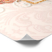Poster Élégant Rose Floral Blush Gold Welcome Mariage (Coin)