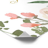 Poster Elégant rose Floral or Mariage photo Bienvenue (Coin)