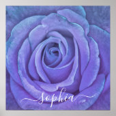 Poster Élégant Rose Flower Photo Ajouter un nom (Devant)