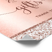 Poster Élégant Rose Gold Calligraphie Cartes de mariage C (Coin)