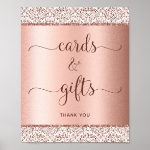 Poster Élégant Rose Gold Calligraphie Cartes de mariage C