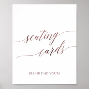 Poster Élégant Rose Gold Calligraphie Cartes de siège Sig