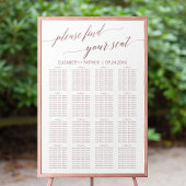 Poster Élégant Rose Gold Calligraphie Seing Chart