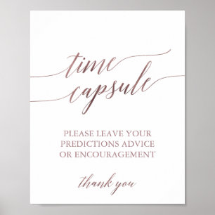 Poster Élégant Rose Gold Calligraphie Temps Capsule Signa