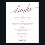 Poster Élégant Rose Gold Calligraphy Boire Menu Signer<br><div class="desc">Cette élégante affiche de menu de calligraphie rose en or est parfaite pour un mariage simple. Le design rose vif est orné d'une affiche minimaliste ornée d'une typographie romantique et fantaisiste de feuille d'or rose. Personnalisez le panneau avec les boissons disponibles à la réception. Remarque : Ce design ne présente...</div>