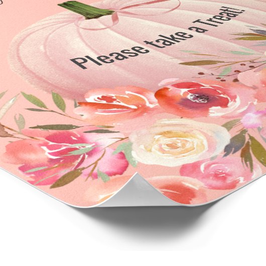 Poster Elégant Rose Gold Citrouille Baby shower Faveurs (Coin)