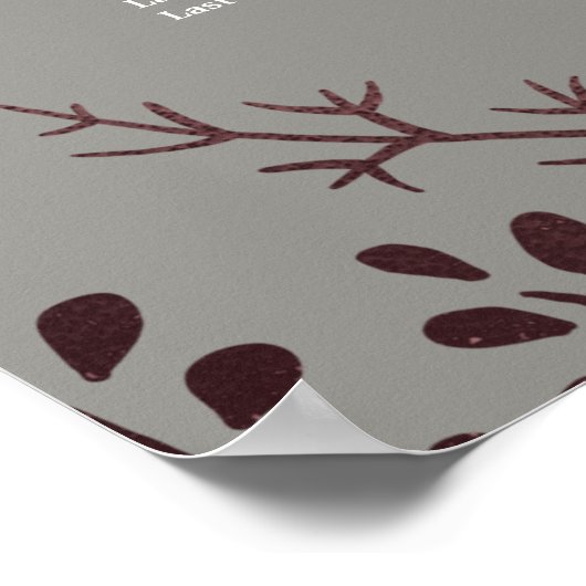 Poster Élégant Rose Gold et Grey Mariage Seating Chart (Coin)