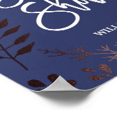 Poster Elégant Rose Gold et la Fête des mariées de la Mar (Coin)