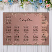 Poster Élégant Rose Gold Mariage Réception Seating Chart
