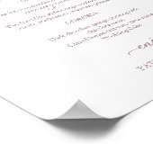 Poster Élégant Rose Gold Script Mariage Menu Signer (Coin)