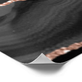 Poster Elégant Rose noir Gold Foil Agate Mariage Bienvenu (Coin)