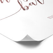 Poster Élégant Rose or Calligraphie Candy Bar Signal (Coin)