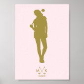 Poster Élégant rose pâle | Lady Golfer moderne (Devant)