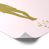 Poster Élégant rose pâle | Lady Golfer moderne (Coin)