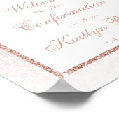 Poster Élégant Rose Parties scintillant Or Confirmation O (Coin)