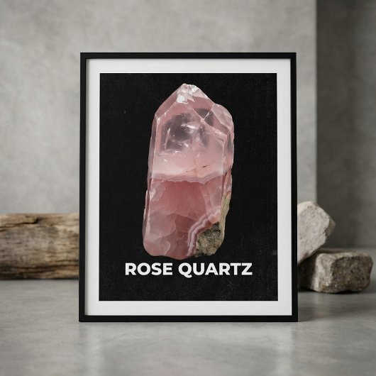 Poster Elegant Rose Quartz Crystal